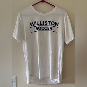 Nike White Williston School Soccer Tee Men’s Size Medium M Like New Condition
